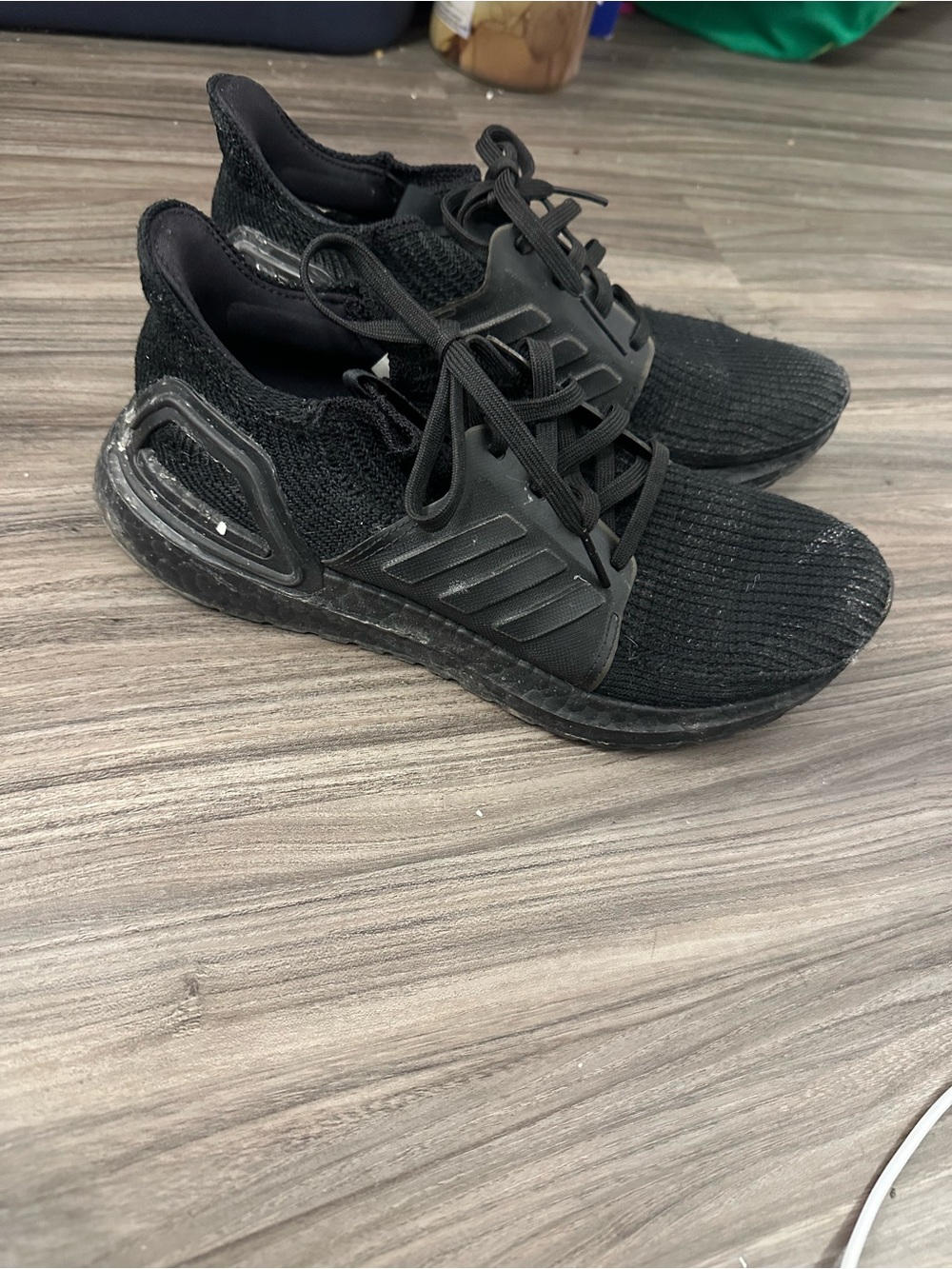 adidas Black Knit Lace-Up Running Sneakers